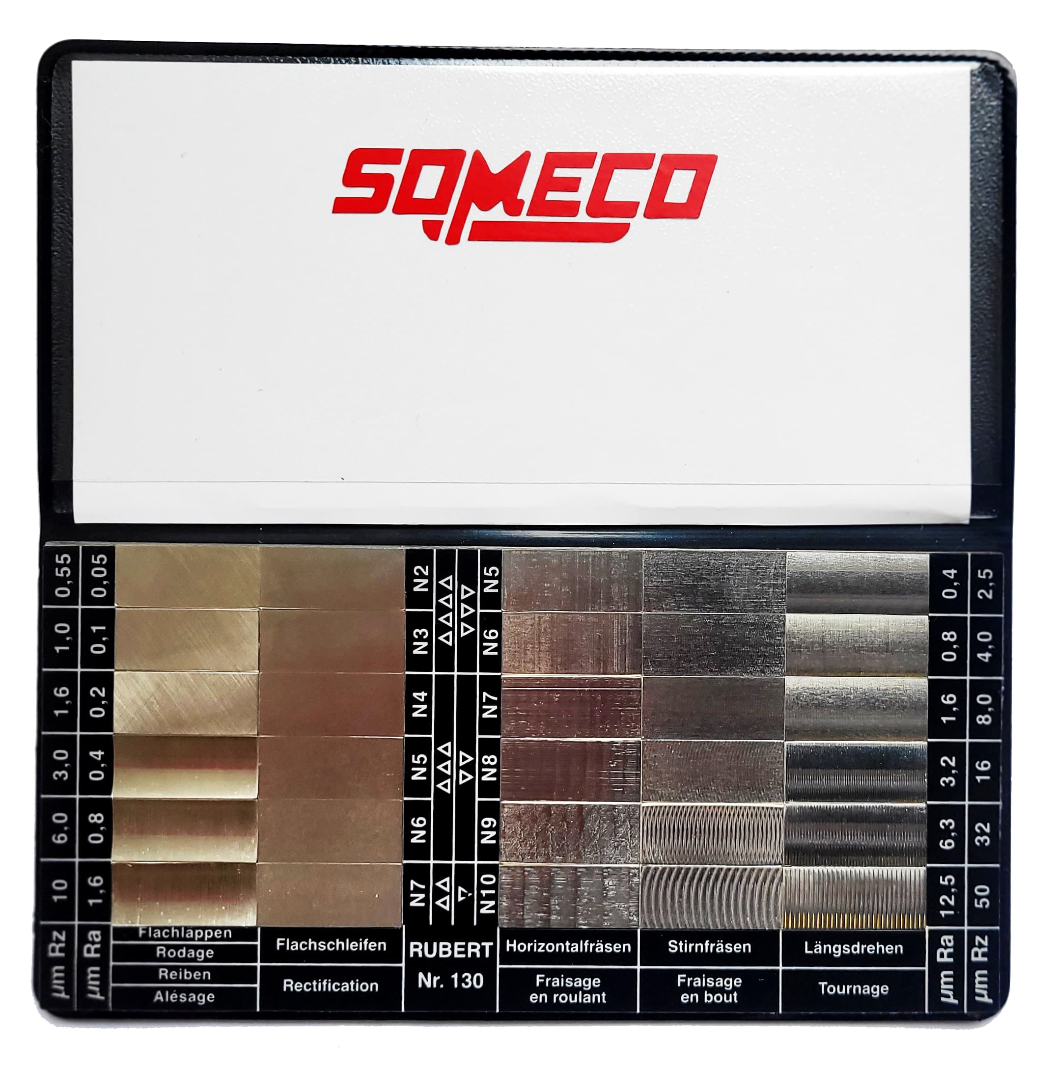 Surface Condition Standard Set Ref. 130 For Verification By Visual-Touch Comparison. According to ISO 2632 and ISO R468